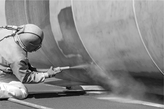 Sandblasting under equipement