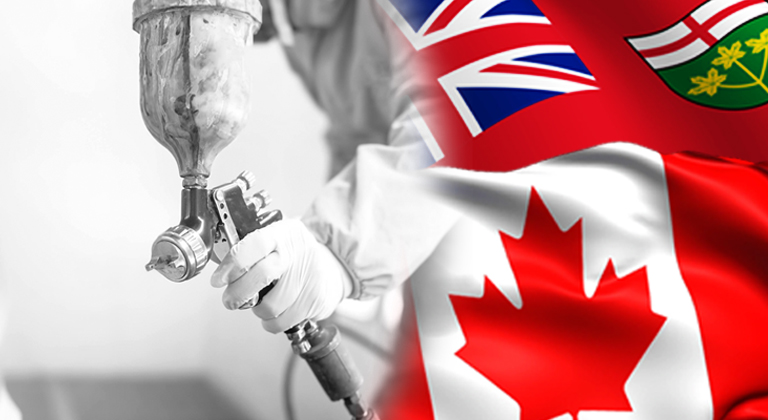 Sandblasting ,canadian and union flag
