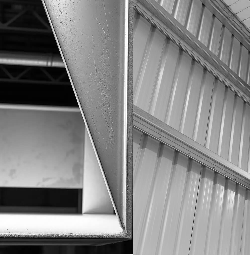 Steel wall not painted